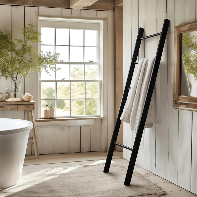 Farmhouse blanket ladder decor hot sale